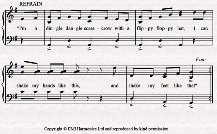 Dingle Dangle Scarecrow Original Sheet Music Part 2